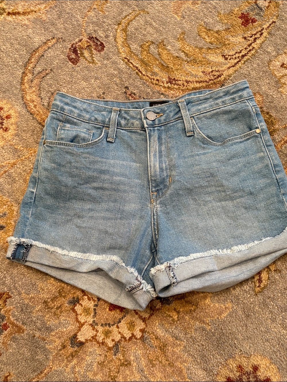✨ LIKE NEW ✨ Just Black Light Blue Rolled Hem Denim Shorts, XS